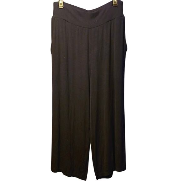 Cozy Earth wide leg ribbed soft pull on black pants size large - Picture 1 of 5
